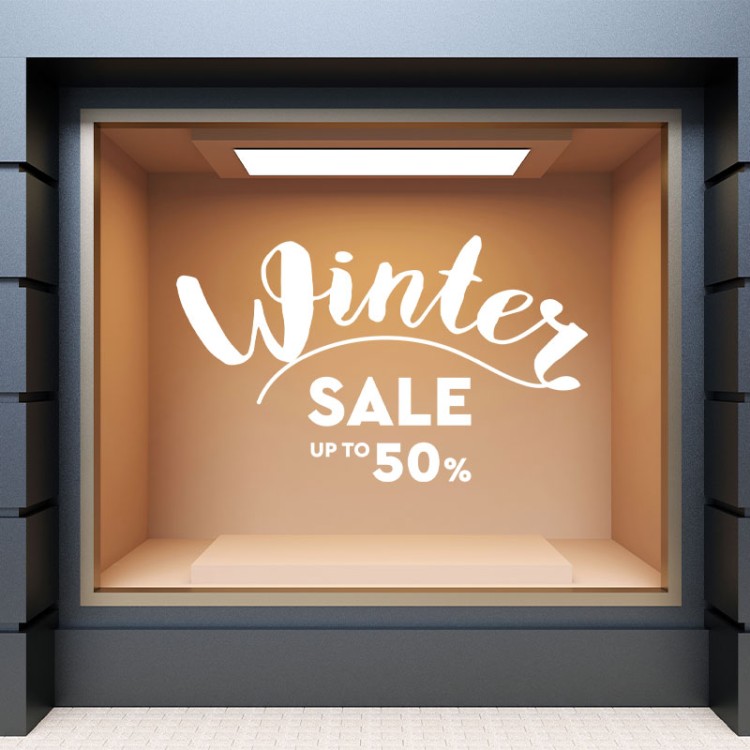 Αυτοκόλλητο Βιτρίνας Winter Sale 50%